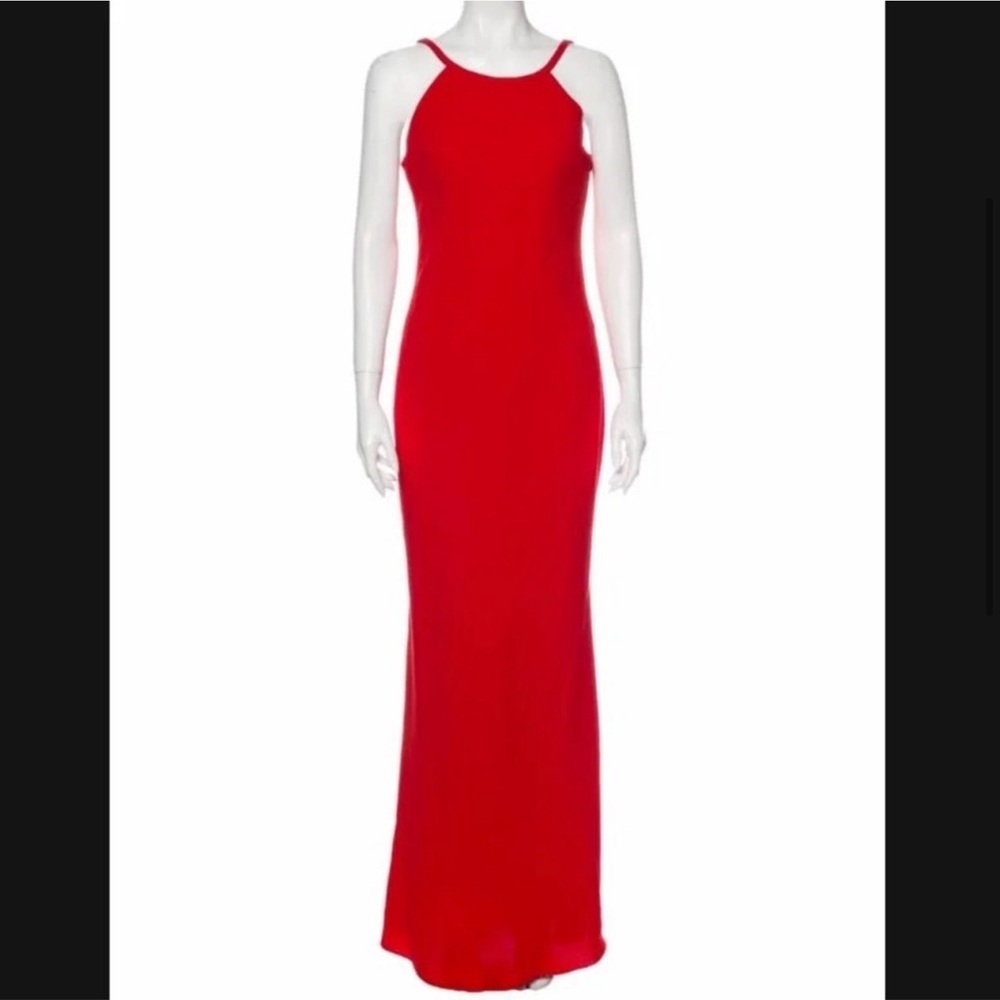CALVIN KLEIN OPEN-BACK HALTER GOWN SIZE 8